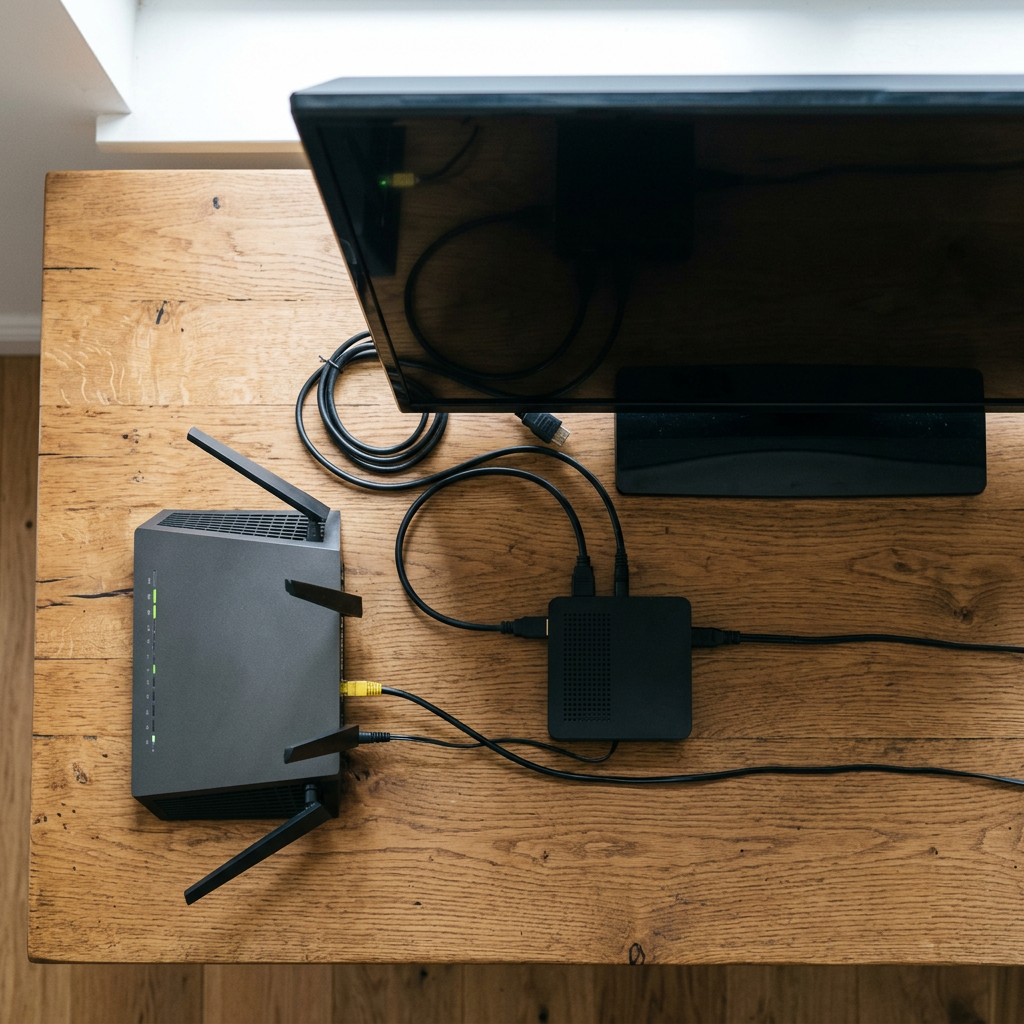 Så fungerar IPTV med box: box, router och tv